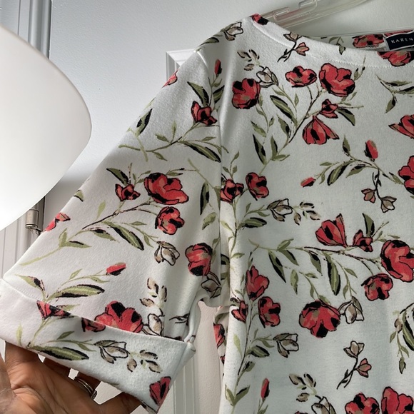 Karen Scott Size XL Print 3/4 Length Top - Picture 5 of 12